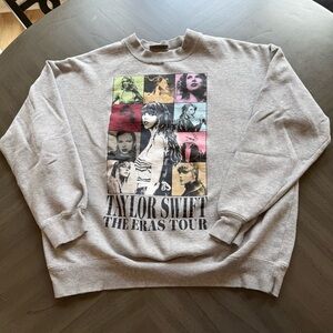 Taylor Swift The Eras Tour Graphic Crewneck Sweater - Gray